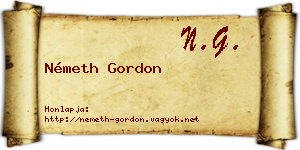 Németh Gordon névjegykártya